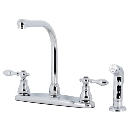 Kingston Brass American Classic Centerset Kitchen Faucet W/Side Sprayer, Chrm KB711ACLSP